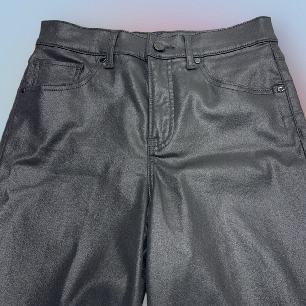 EXPRESS Women’s 2 Black Waxy High Rise Straight Ankle Jeans